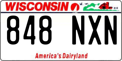 WI license plate 848NXN