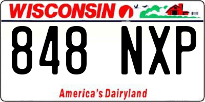 WI license plate 848NXP