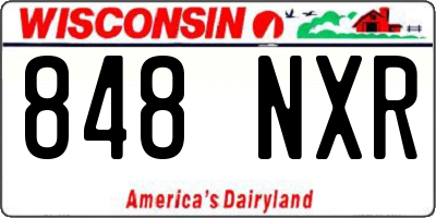 WI license plate 848NXR