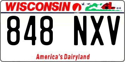WI license plate 848NXV