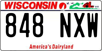 WI license plate 848NXW