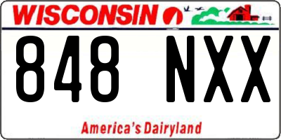 WI license plate 848NXX
