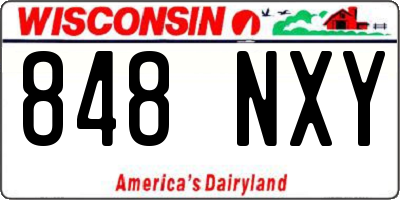 WI license plate 848NXY