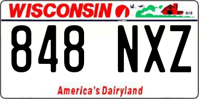 WI license plate 848NXZ