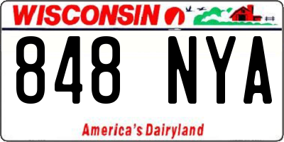 WI license plate 848NYA