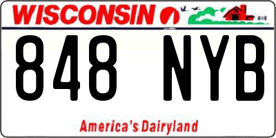 WI license plate 848NYB
