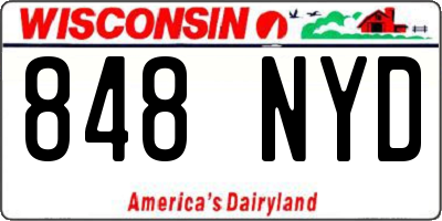 WI license plate 848NYD