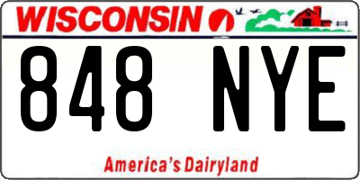 WI license plate 848NYE