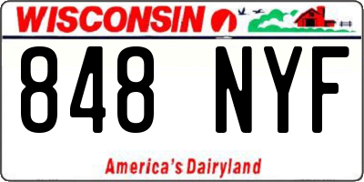 WI license plate 848NYF