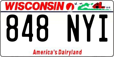 WI license plate 848NYI