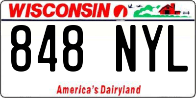WI license plate 848NYL