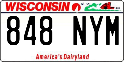 WI license plate 848NYM