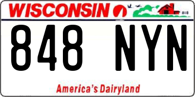 WI license plate 848NYN