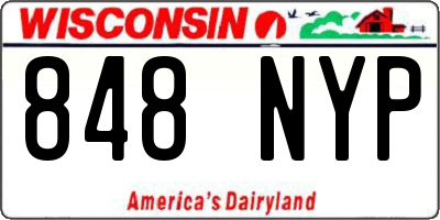 WI license plate 848NYP