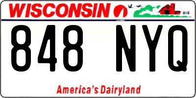 WI license plate 848NYQ