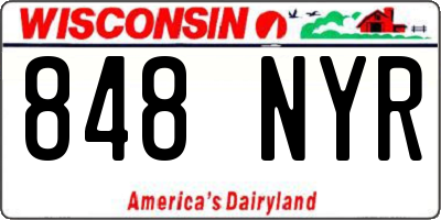 WI license plate 848NYR