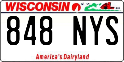 WI license plate 848NYS