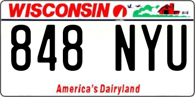 WI license plate 848NYU