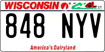 WI license plate 848NYV