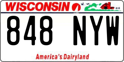 WI license plate 848NYW