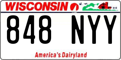 WI license plate 848NYY