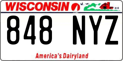 WI license plate 848NYZ