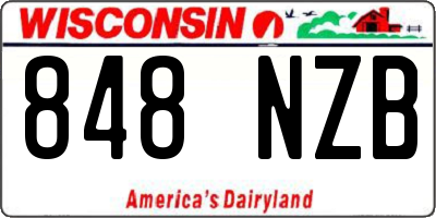 WI license plate 848NZB