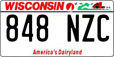 WI license plate 848NZC