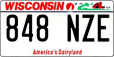 WI license plate 848NZE