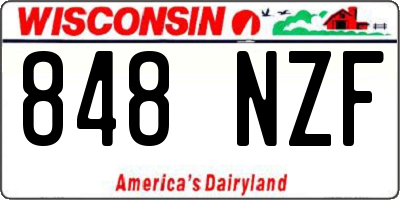WI license plate 848NZF