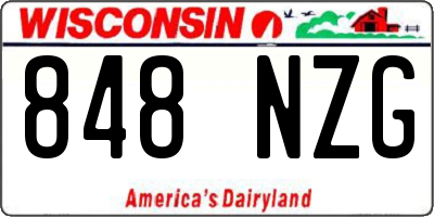 WI license plate 848NZG