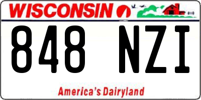 WI license plate 848NZI