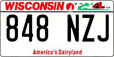 WI license plate 848NZJ