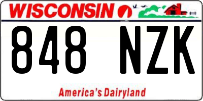 WI license plate 848NZK