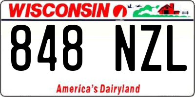 WI license plate 848NZL