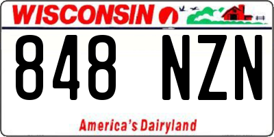 WI license plate 848NZN