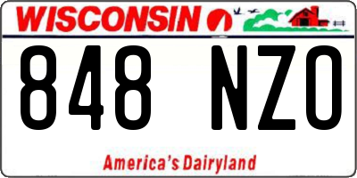 WI license plate 848NZO
