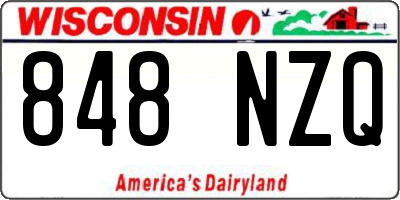 WI license plate 848NZQ