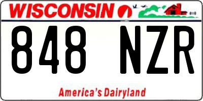 WI license plate 848NZR