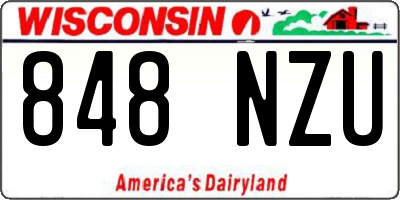 WI license plate 848NZU