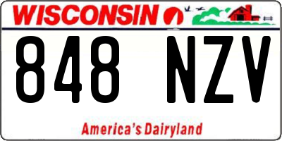 WI license plate 848NZV