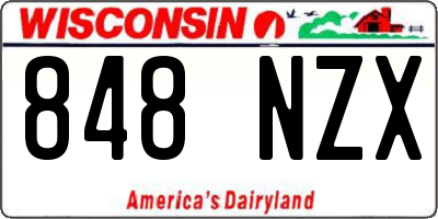 WI license plate 848NZX