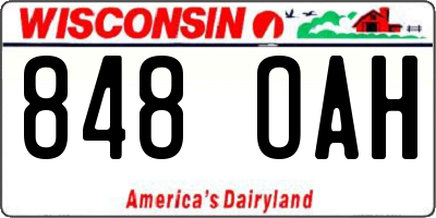 WI license plate 848OAH