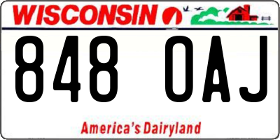 WI license plate 848OAJ