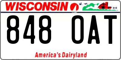 WI license plate 848OAT