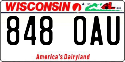 WI license plate 848OAU