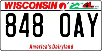WI license plate 848OAY
