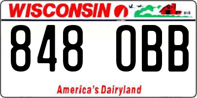 WI license plate 848OBB