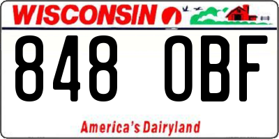WI license plate 848OBF