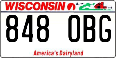 WI license plate 848OBG